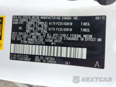 Zdjęcie 13 z 13 samochodu: 2015 LEXUS RX 350 BASE VIN:2T2BK1BA0FC337745 - miniatura