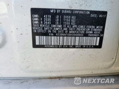 Zdjęcie 12 z 12 samochodu: 2017 SUBARU LEGACY 2.5I PREMIUM VIN:4S3BNAF68H3068665 - miniatura