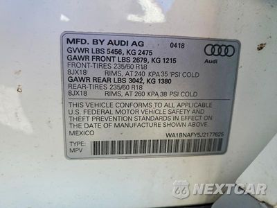Zdjęcie 13 z 13 samochodu: 2018 AUDI Q5 PREMIUM PLUS VIN:WA1BNAFY5J2177625 - miniatura