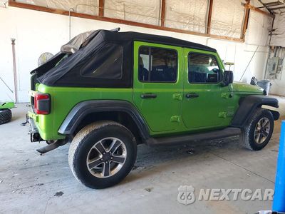 Trzecie zdjęcie samochodu z tyłu: 2018 JEEP WRANGLER UNLIMITED SAHARA VIN:1C4HJXENXJW308319 - miniatura