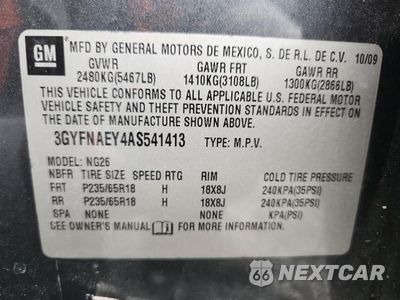 Zdjęcie 12 z 12 samochodu: 2010 CADILLAC SRX LUXURY COLLECTION VIN:3GYFNAEY4AS541413 - miniatura