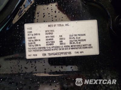 Zdjęcie 13 z 13 samochodu: 2023 TESLA MODEL Y VIN:7SAYGAEE2PF592105 - miniatura