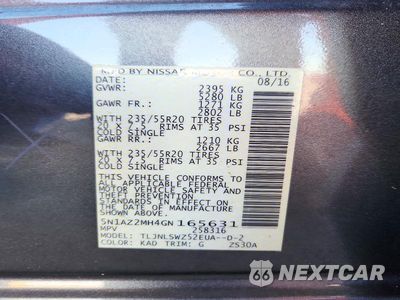 Zdjęcie 14 z 14 samochodu: 2016 NISSAN MURANO PLATINUM VIN:5N1AZ2MH4GN165631 - miniatura