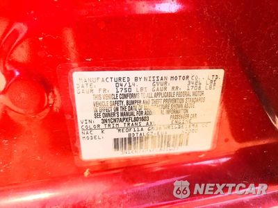 Zdjęcie 12 z 12 samochodu: 2015 NISSAN VERSA 1.6 SL VIN:3N1CN7APXFL801603 - miniatura