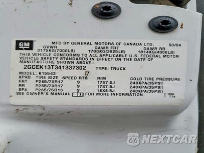 Zdjęcie 12 z 12 samochodu: 2004 CHEVROLET SILVERADO K1500 VIN:2GCEK13T341337302 - miniatura