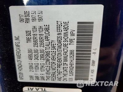 Zdjęcie 13 z 13 samochodu: 2017 HONDA CR-V EXL VIN:5J6RW2H81HL052866 - miniatura