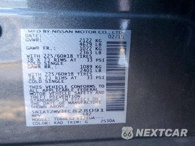 Zdjęcie 13 z 13 samochodu: 2015 NISSAN ROGUE SL VIN:5N1AT2MV3FC828091 - miniatura