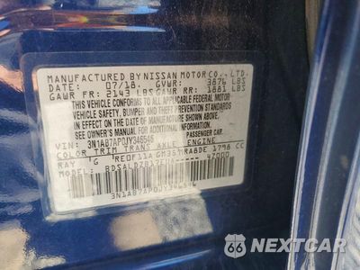 Zdjęcie 12 z 12 samochodu: 2018 NISSAN SENTRA SV VIN:3N1AB7AP0JY346546 - miniatura