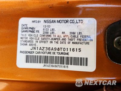 Zdjęcie 12 z 12 samochodu: 2004 NISSAN 350Z ENTHUSIAST VIN:JN1AZ36A94T011615 - miniatura