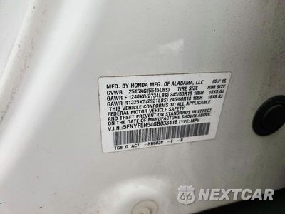 Zdjęcie 13 z 13 samochodu: 2016 HONDA PILOT EXL VIN:5FNYF5H54GB033416 - miniatura