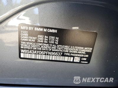Zdjęcie 13 z 13 samochodu: 2023 BMW M3 COMPETITION VIN:WBS43AY06PFN96637 - miniatura