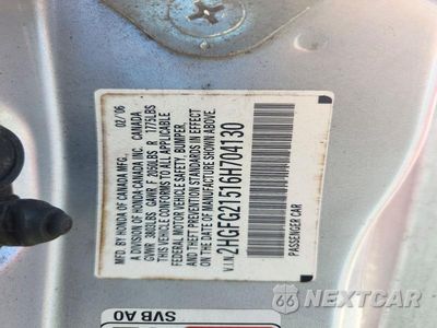 Zdjęcie 13 z 13 samochodu: 2006 HONDA CIVIC SI VIN:2HGFG21516H704130 - miniatura