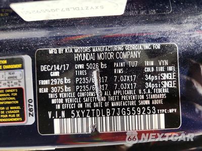 Zdjęcie 13 z 13 samochodu: 2018 HYUNDAI SANTA FE SPORT 2.4L VIN:5XYZTDLB7JG559253 - miniatura