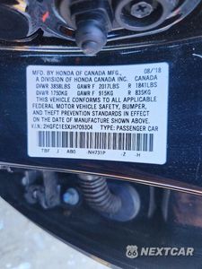 Zdjęcie 12 z 12 samochodu: 2018 HONDA CIVIC SI VIN:2HGFC1E5XJH709304 - miniatura