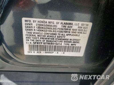 Zdjęcie 13 z 13 samochodu: 2006 HONDA PILOT EX VIN:5FNYF18786B015414 - miniatura