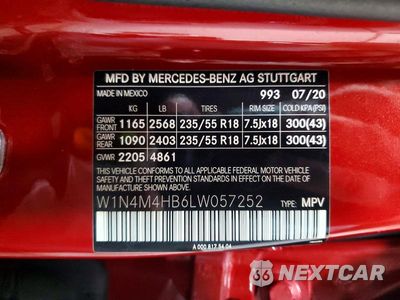 Zdjęcie 14 z 14 samochodu: 2020 MERCEDES-BENZ GLB 250 4MATIC VIN:W1N4M4HB6LW057252 - miniatura