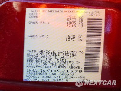 Zdjęcie 13 z 13 samochodu: 2015 NISSAN ALTIMA 2.5 S VIN:1N4AL3AP2FN921579 - miniatura