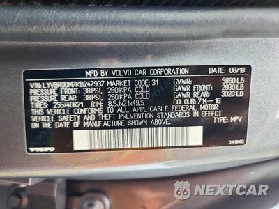 Zdjęcie 13 z 13 samochodu: 2019 VOLVO XC60 T8 R-DESIGN VIN:LYVBR0DM7KB247937 - miniatura