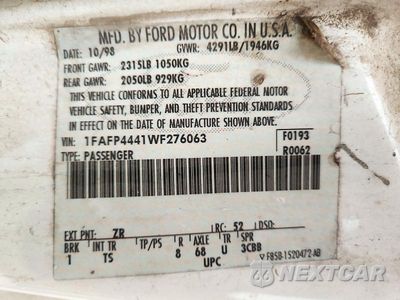 Zdjęcie 12 z 12 samochodu: 1998 FORD MUSTANG CONVERTIBLE VIN:1FAFP4441WF276063 - miniatura