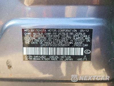 Zdjęcie 12 z 12 samochodu: 2012 LEXUS IS 250 VIN:JTHCF5C22C5058509 - miniatura
