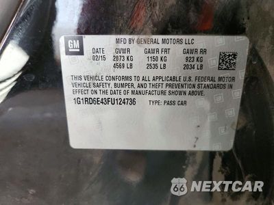 Zdjęcie 12 z 12 samochodu: 2015 CHEVROLET VOLT VIN:1G1RD6E43FU124736 - miniatura
