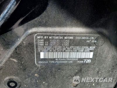 Zdjęcie 13 z 13 samochodu: 2024 MITSUBISHI MIRAGE ES VIN:ML32AUHJ7RH020502 - miniatura
