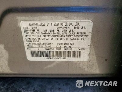 Zdjęcie 12 z 12 samochodu: 2008 INFINITI EX35 BASE VIN:JNKAJ09F48M352557 - miniatura