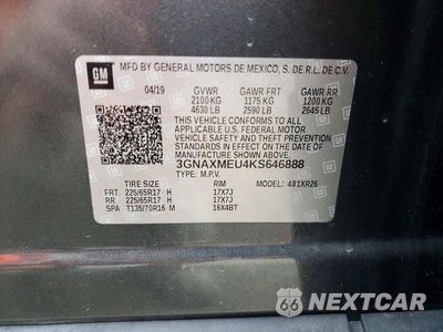 Zdjęcie 13 z 13 samochodu: 2019 CHEVROLET EQUINOX LT VIN:3GNAXMEU4KS646888 - miniatura