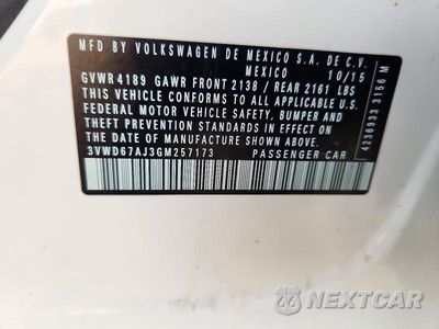 Zdjęcie 12 z 12 samochodu: 2016 VOLKSWAGEN JETTA SE VIN:3VWD67AJ3GM257173 - miniatura