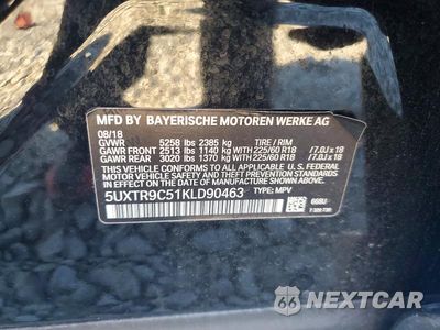 Zdjęcie 13 z 13 samochodu: 2019 BMW X3 XDRIVE30I VIN:5UXTR9C51KLD90463 - miniatura