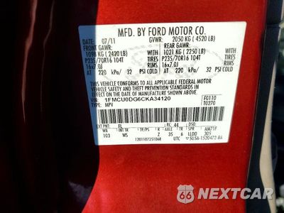 Zdjęcie 13 z 13 samochodu: 2012 FORD ESCAPE XLT VIN:1FMCU0DG6CKA34120 - miniatura