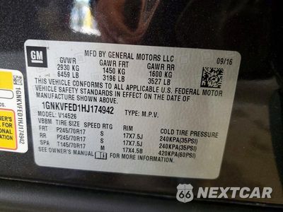 Zdjęcie 13 z 13 samochodu: 2017 CHEVROLET TRAVERSE LS VIN:1GNKVFED1HJ174942 - miniatura