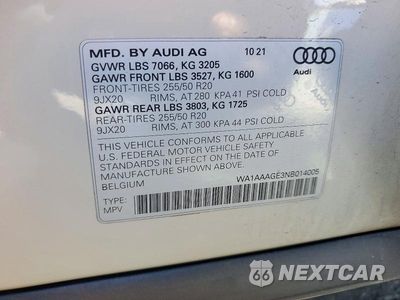 Zdjęcie 13 z 13 samochodu: 2022 AUDI E-TRON PREMIUM VIN:WA1AAAGE3NB014005 - miniatura