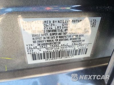 Zdjęcie 12 z 12 samochodu: 2024 NISSAN SENTRA S VIN:3N1AB8BV5RY380139 - miniatura