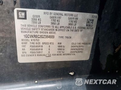 Zdjęcie 12 z 12 samochodu: 2016 CHEVROLET SILVERADO K1500 LT VIN:1GCVKREC2GZ384909 - miniatura