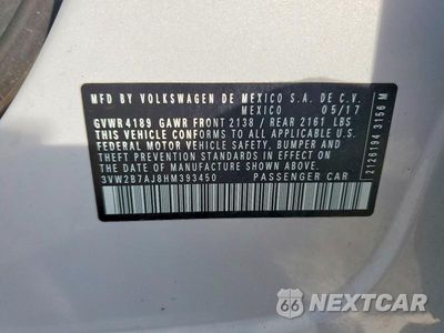 Zdjęcie 12 z 12 samochodu: 2017 VOLKSWAGEN JETTA S VIN:3VW2B7AJ8HM393450 - miniatura