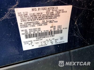 Zdjęcie 12 z 12 samochodu: 2012 FORD TAURUS SEL VIN:1FAHP2HW5CG137861 - miniatura