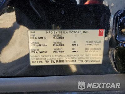 Zdjęcie 12 z 12 samochodu: 2015 TESLA MODEL S 85 VIN:5YJSA4H19FFP76180 - miniatura