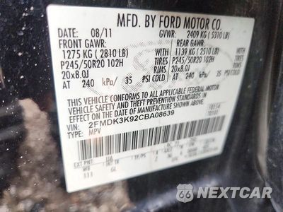 Zdjęcie 13 z 13 samochodu: 2012 FORD EDGE LIMITED VIN:2FMDK3K92CBA08639 - miniatura