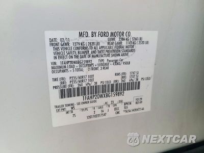 Zdjęcie 12 z 12 samochodu: 2011 FORD TAURUS SE VIN:1FAHP2DWXBG159892 - miniatura
