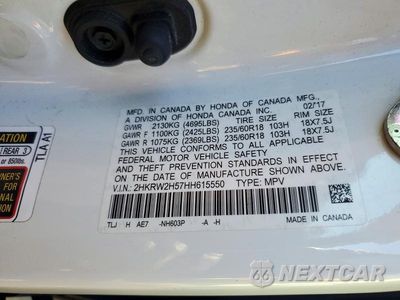 Zdjęcie 14 z 14 samochodu: 2017 HONDA CR-V EX VIN:2HKRW2H57HH615550 - miniatura