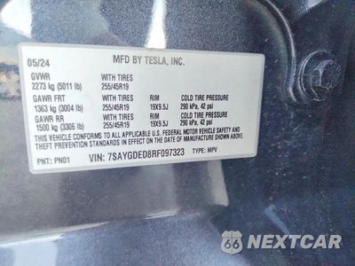 Zdjęcie 12 z 12 samochodu: 2024 TESLA MODEL Y VIN:7SAYGDED8RF097323 - miniatura
