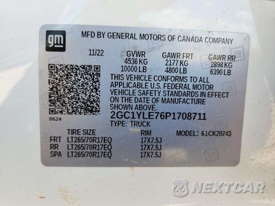 Zdjęcie 12 z 12 samochodu: 2023 CHEVROLET SILVERADO K2500 HEAVY DUTY VIN:2GC1YLE76P1708711 - miniatura
