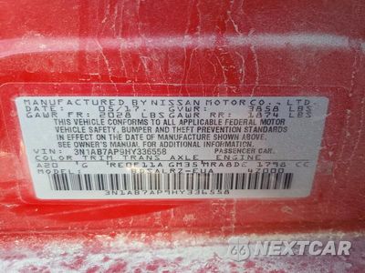 Zdjęcie 12 z 12 samochodu: 2017 NISSAN SENTRA SR VIN:3N1AB7AP9HY336558 - miniatura
