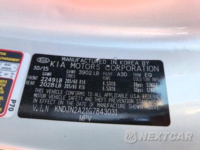 Zdjęcie 12 z 12 samochodu: 2016 KIA SOUL BASE VIN:KNDJN2A21G7843031 - miniatura