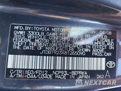 Zdjęcie 12 z 12 samochodu: 2008 TOYOTA YARIS BASE VIN:JTDBT923X81265090 - miniatura