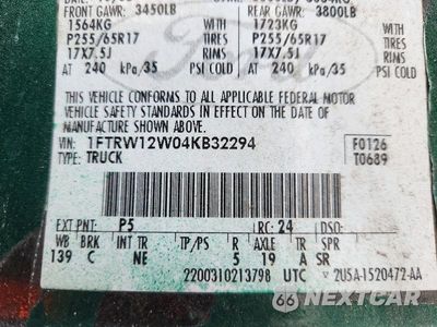 Zdjęcie 13 z 13 samochodu: 2004 FORD F150 SUPERCREW VIN:1FTRW12W04KB32294 - miniatura