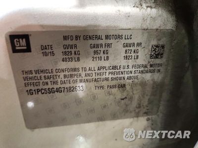 Zdjęcie 12 z 12 samochodu: 2016 CHEVROLET CRUZE LIMITED LS VIN:1G1PC5SG4G7182633 - miniatura