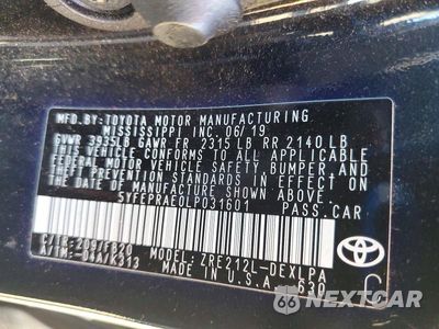 Zdjęcie 12 z 12 samochodu: 2020 TOYOTA COROLLA LE VIN:5YFEPRAE0LP031601 - miniatura