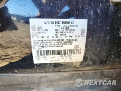 Zdjęcie 13 z 13 samochodu: 2021 FORD EXPLORER LIMITED VIN:1FMSK7FH6MGA88098 - miniatura